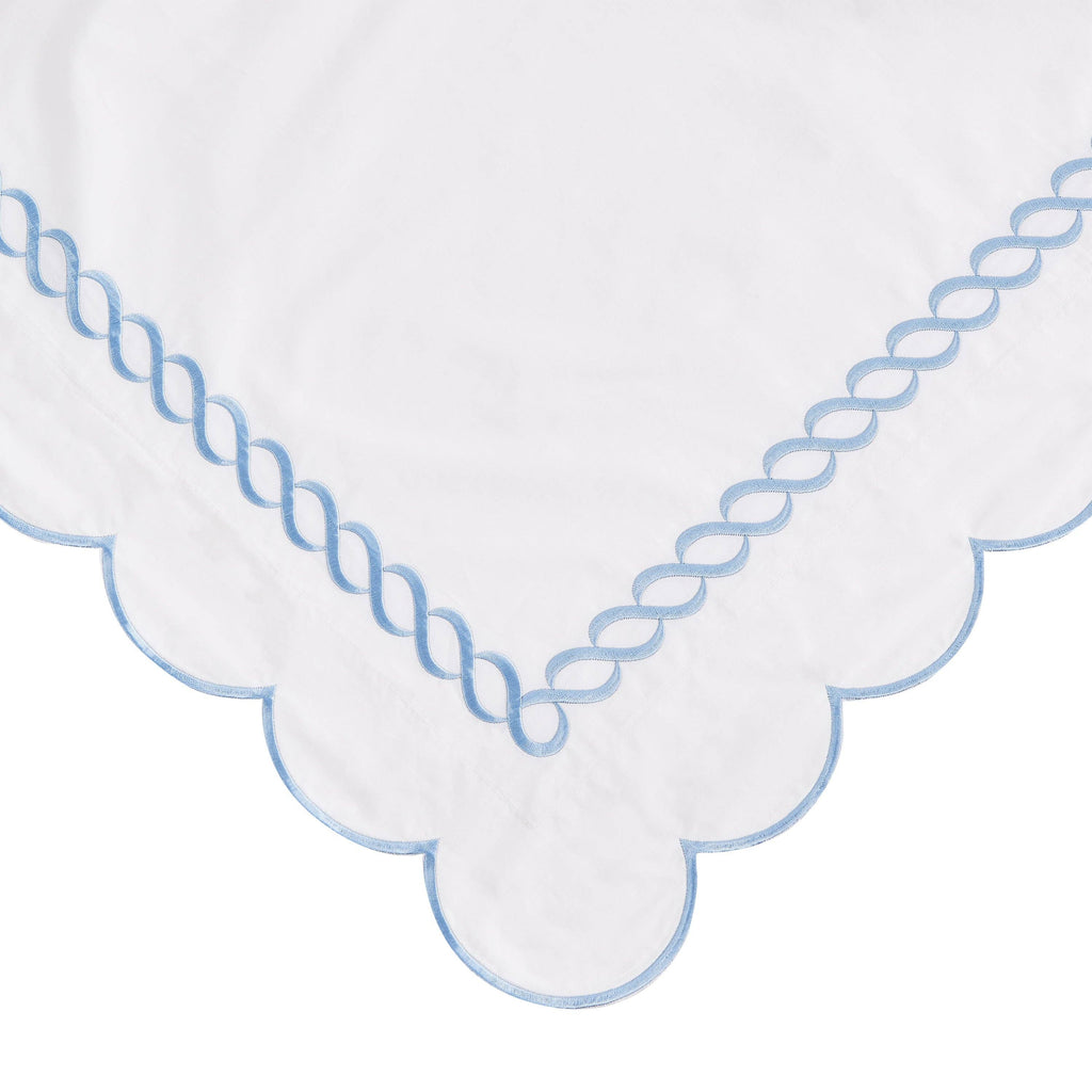 600 Thread Count Scallop Rope Embroidered Cotton Duvet Set