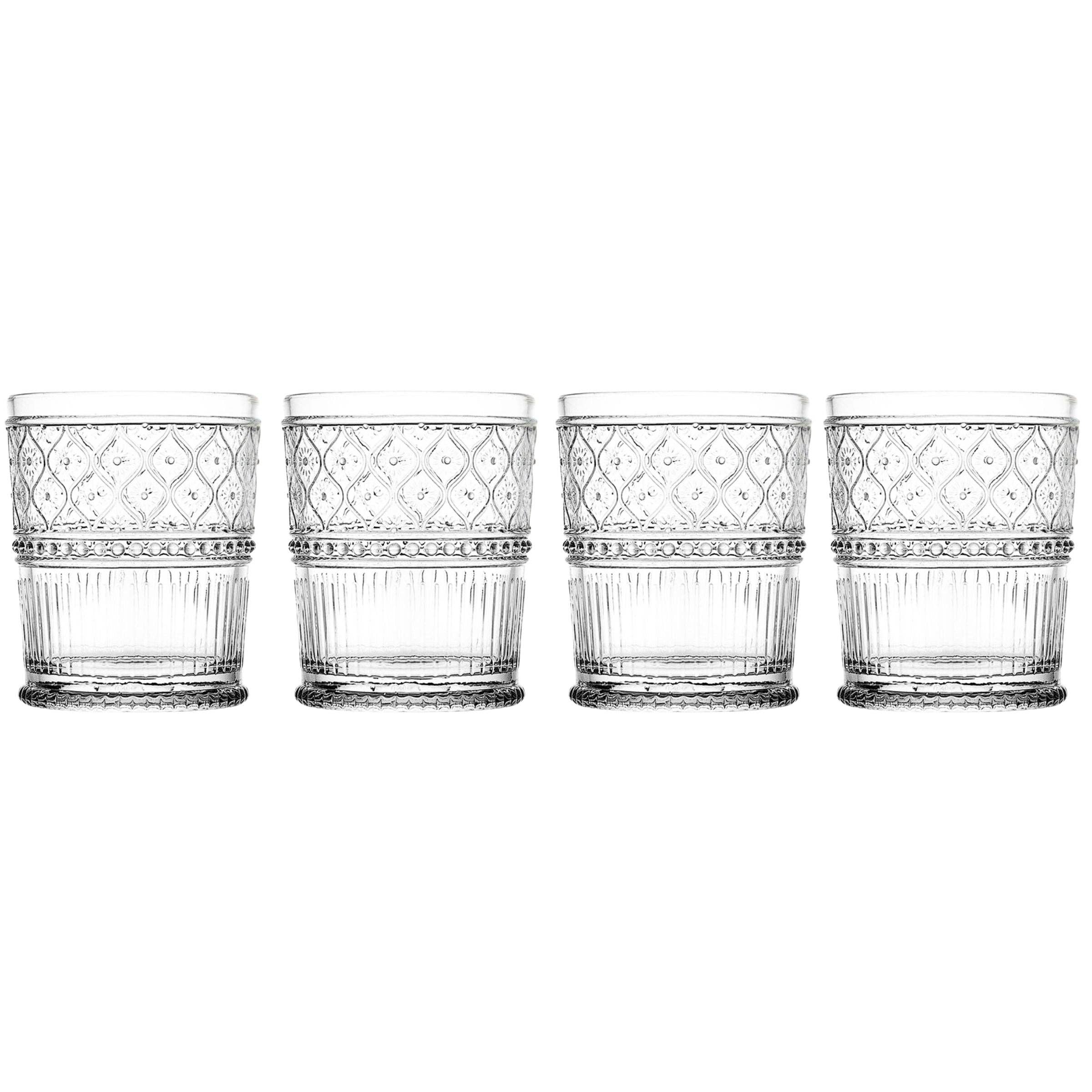 Claro Clear Double Old Fashion, Set of 4