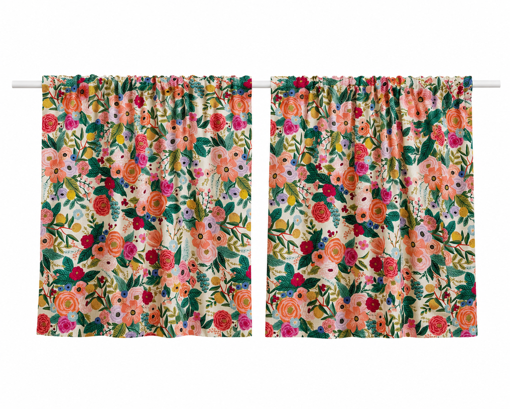 Rifle Paper Garden Party Curtains, Tea Towel + Bedding Bundle (Queen)
