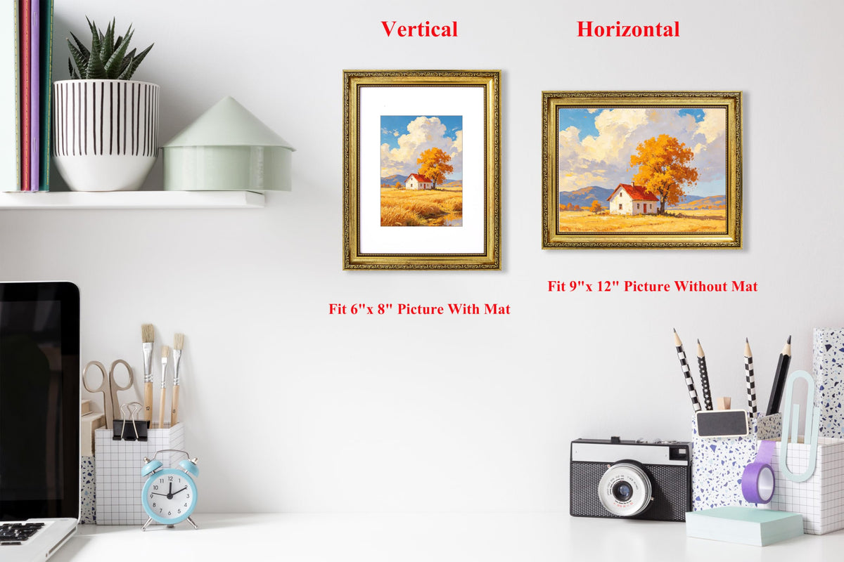 11x14 Picture Frame Vintage Photo Frame Display Pictures 8x10 with Mat or 11 x 14 Without Mat for Wall or Tabletop Farmhouse Home Decor, Gold 1 Pack