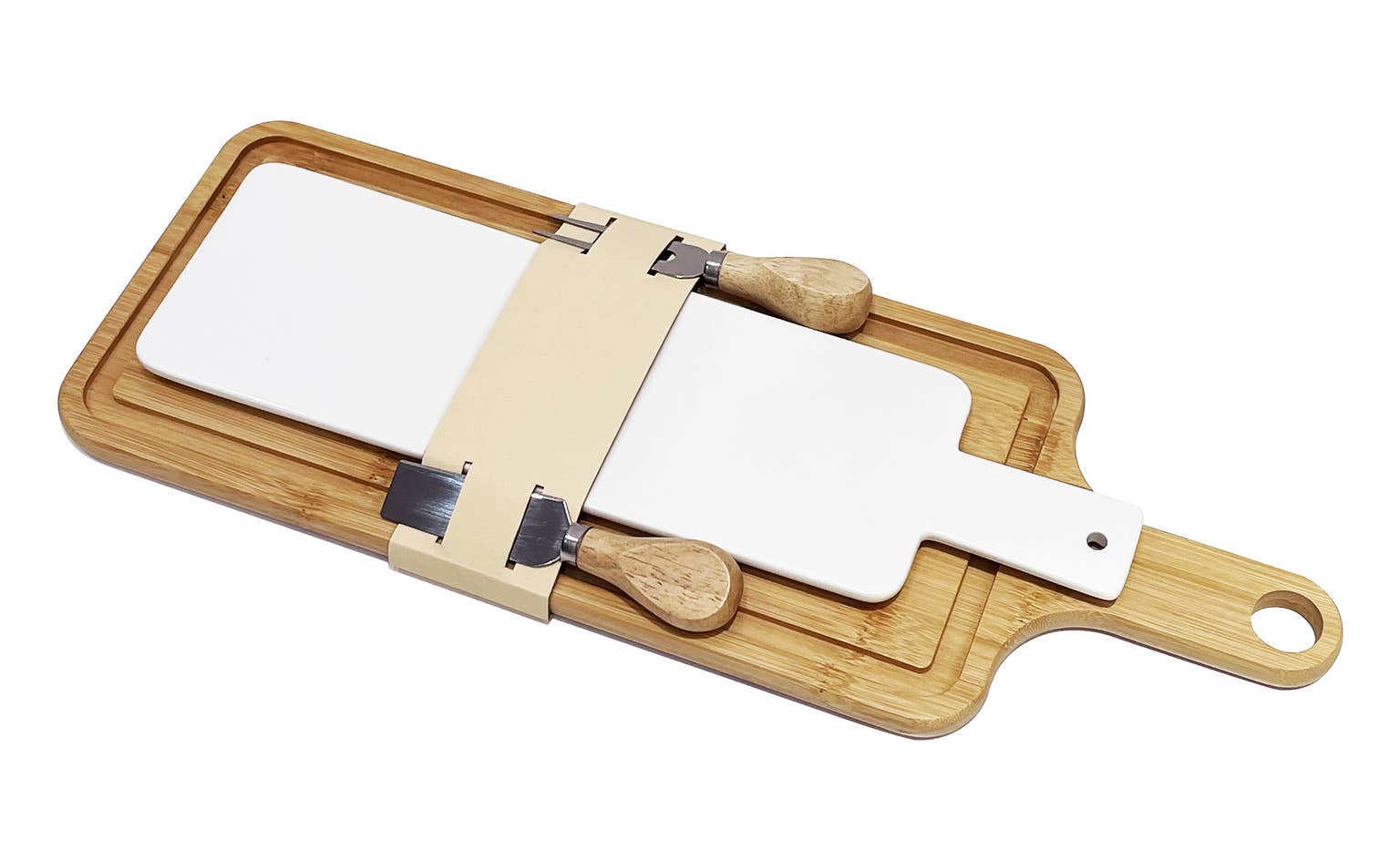 Jumelle Double Cheese Board Set with Cheese Knife