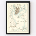 Vintage Map of Charleston, South Carolina 1857