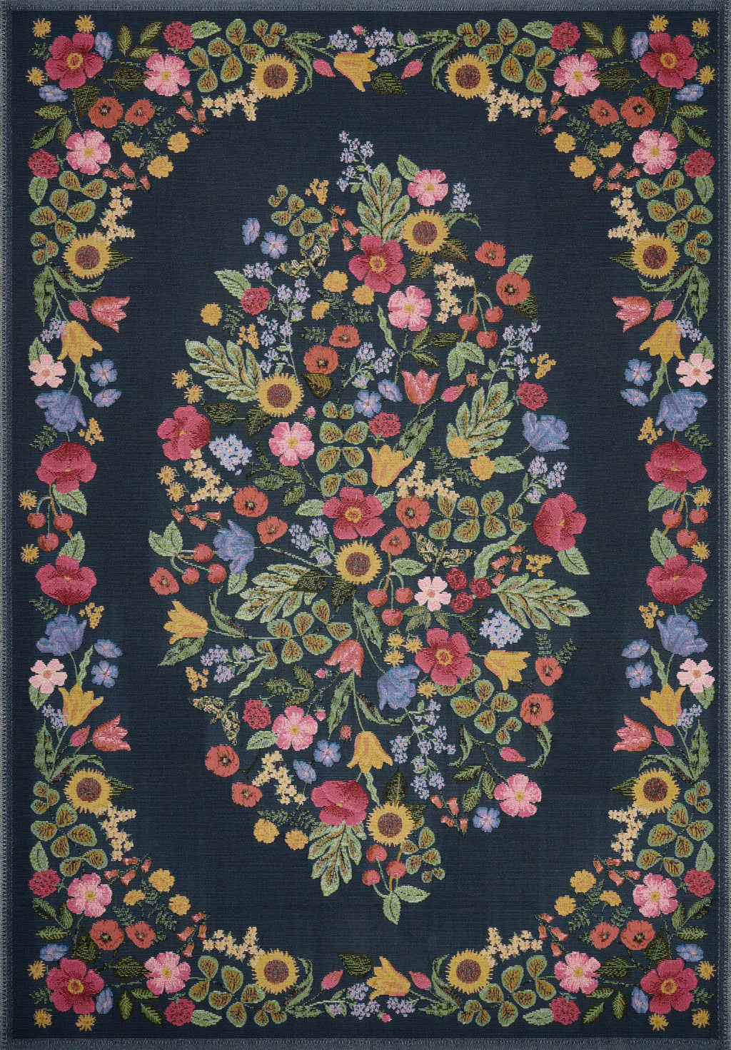 Loloi Rifle Paper Co Perennial Rose/Multi 2'-5" x 3'-11" Accent Rug | PRN-04 Indoor/Outdoor Approx. 2x4 Pink Entryway Kitchen, Vibrant, Bold, Accent Rug