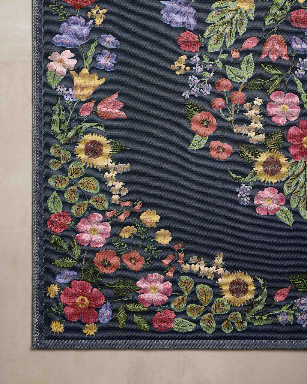 Loloi Rifle Paper Co Perennial Rose/Multi 2'-5" x 3'-11" Accent Rug | PRN-04 Indoor/Outdoor Approx. 2x4 Pink Entryway Kitchen, Vibrant, Bold, Accent Rug