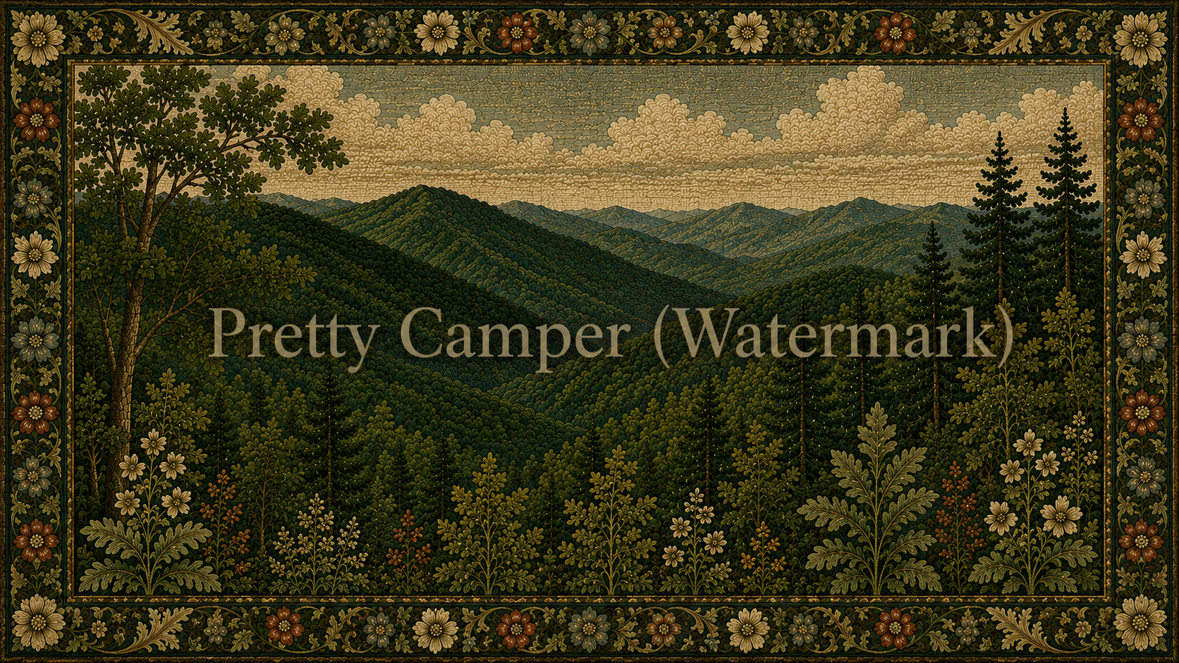 Digital Download for Large Screen TV - Blue Ridge Mountain Tapestry