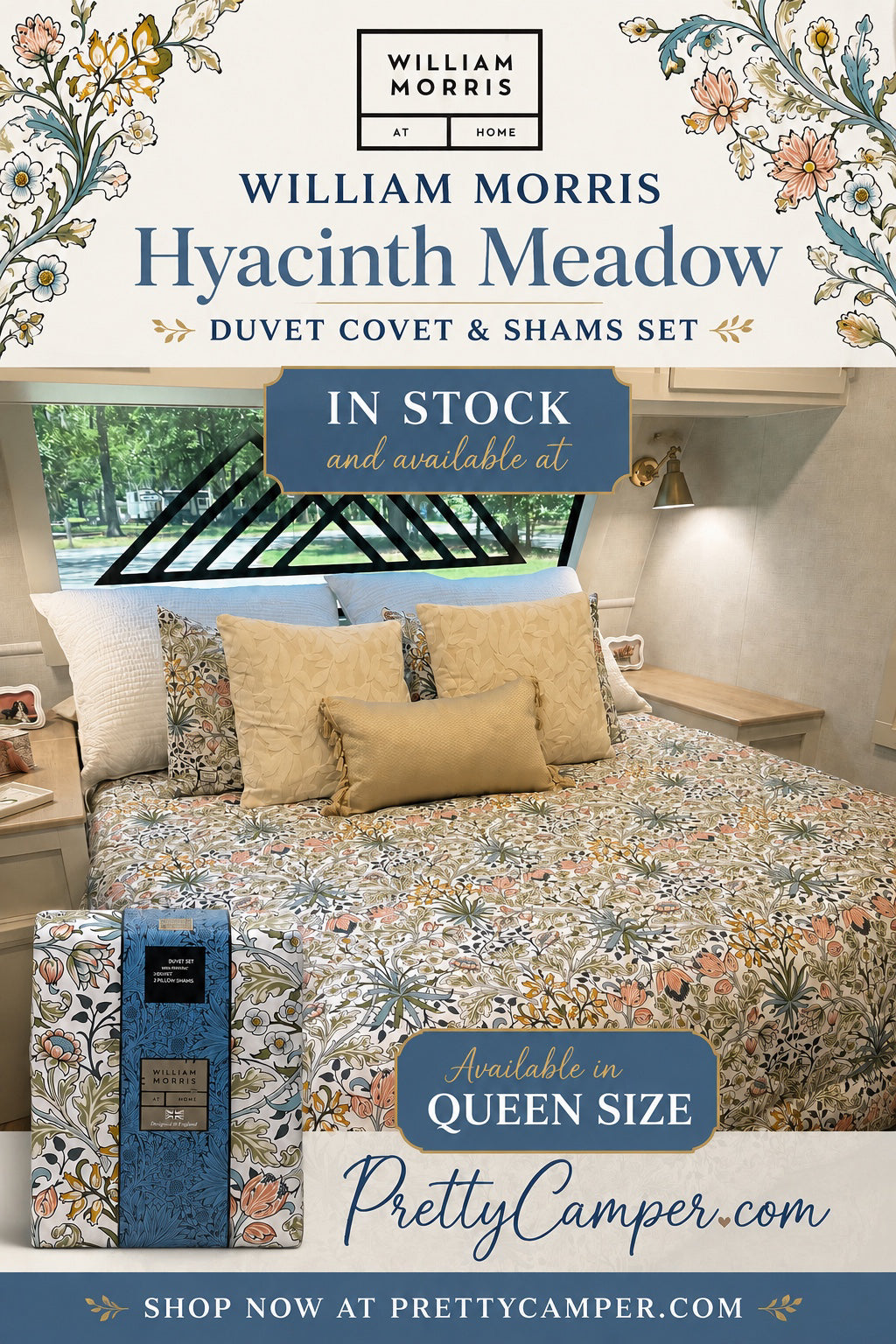 William Morris Hyacinth Meadow Duvet Cover - Queen