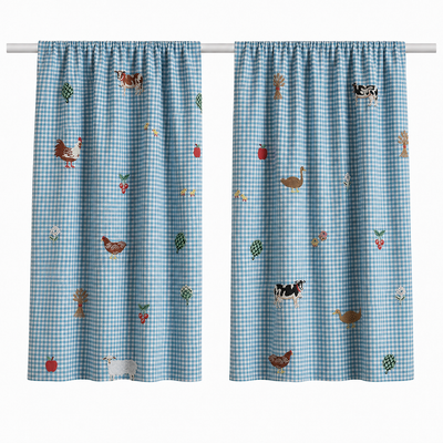 Country Farm Gingham Curtains (Rifle Paper Co. Pattern)