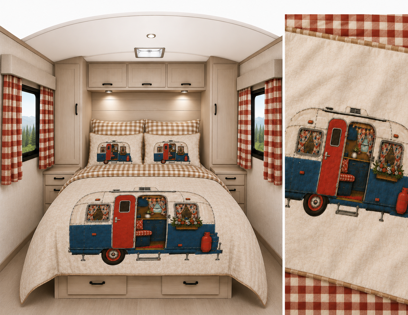 Pretty Camper Americana Check Reversible Duvet - Queen