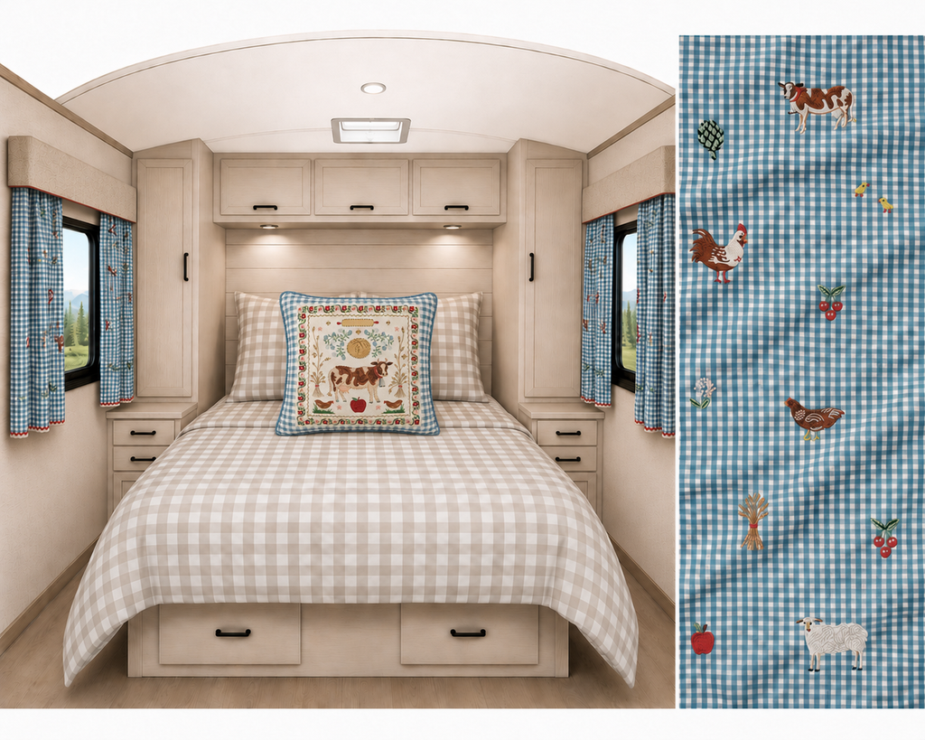 Pretty Camper Americana Check Reversible Duvet - Queen