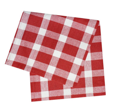 Red Tavern Check Tea Towel