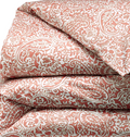 Land's End 400-count No-Iron Coral Paisley Duvet - Full/Queen