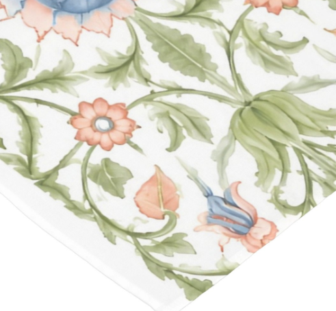 Pretty Camper - William Morris Artichoke Blue Bed Runner and Pillow