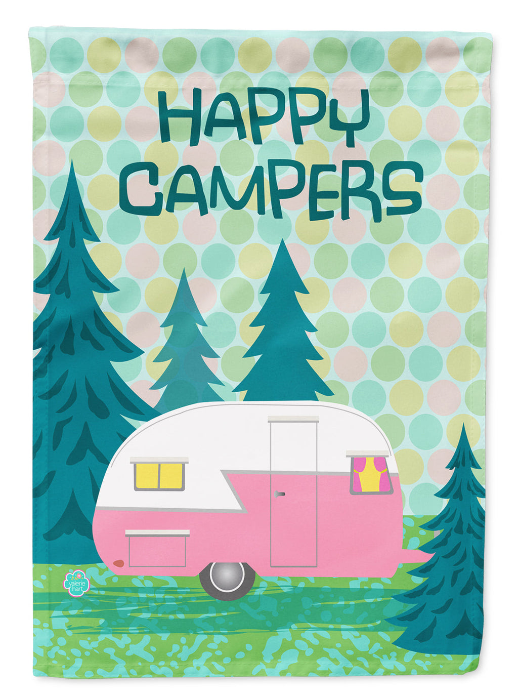 Happy Campers Glamping Trailer Garden Flag - Outdoor Decorative Yard Flag VHA3004GF