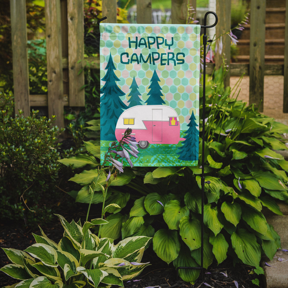 Happy Campers Glamping Trailer Garden Flag - Outdoor Decorative Yard Flag VHA3004GF