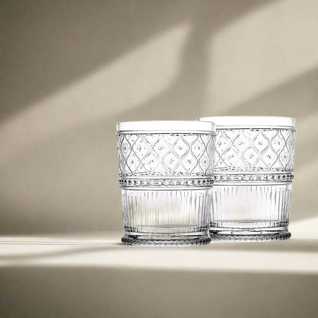 Claro Clear Double Old Fashion, Set of 4